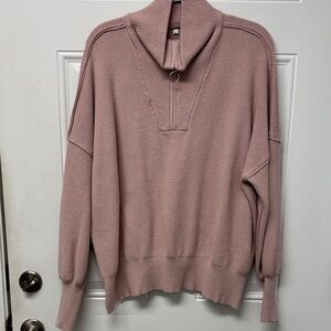 Boutique light pink Ribbed Turtleneck Sweater